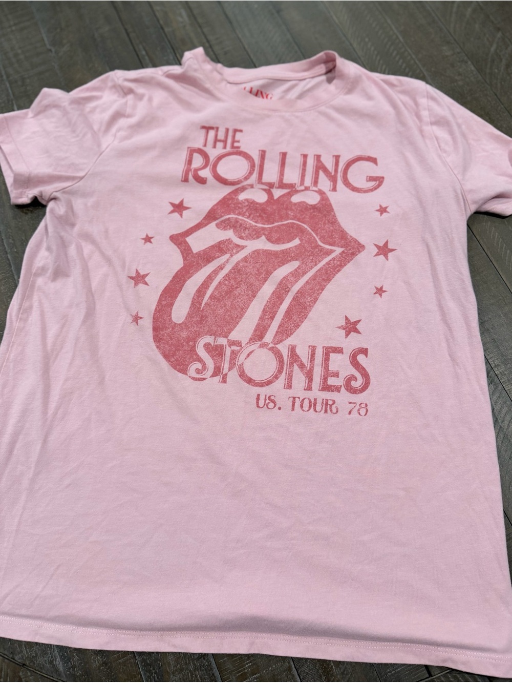 The Rolling Stones Pink Vintage Tongue Logo Tee - Kids